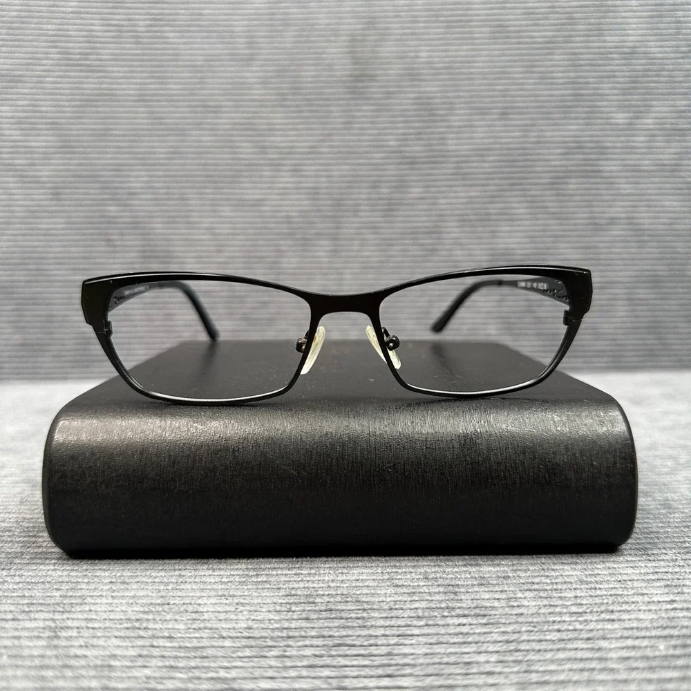 L'Amy Paris Elaina C01 Black Metal Eyeglass Frames Made in France 53-16-140